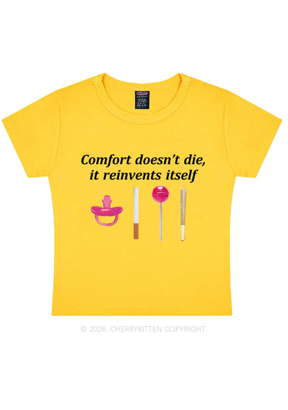 Comfort Doesnt Die Y2K Baby Tee Cherrykitten
