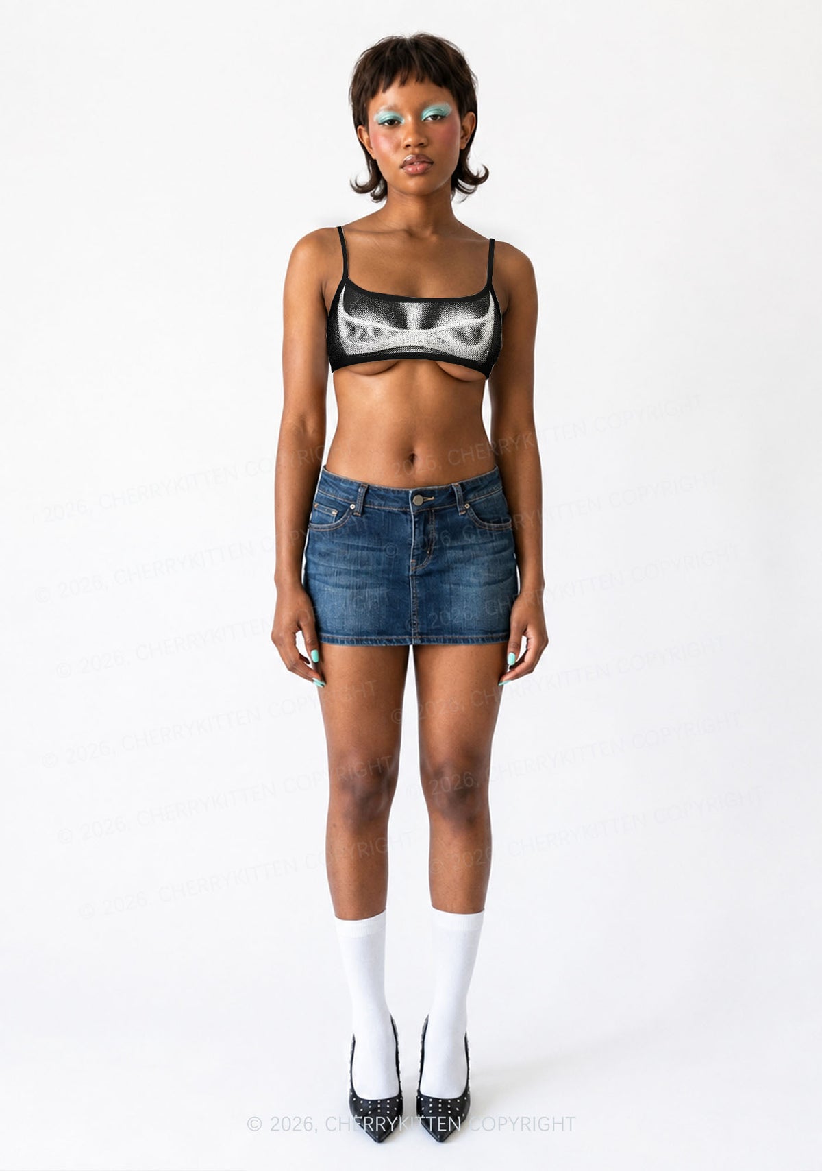 Lingerie Bxxbs Y2K Print Super Crop Cami Cherrykitten