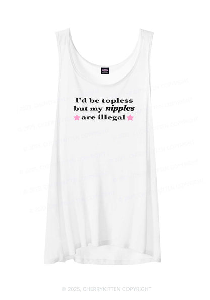 Nixxles Are Illegal Y2K Sheer Boyfriend Tank Cherrykitten