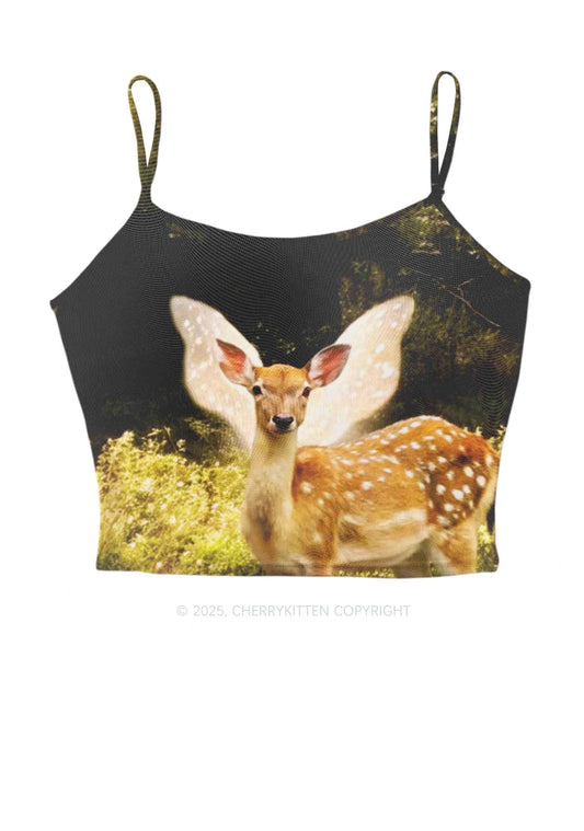 Forest Deer Y2K Mesh Cami Tank Cherrykitten