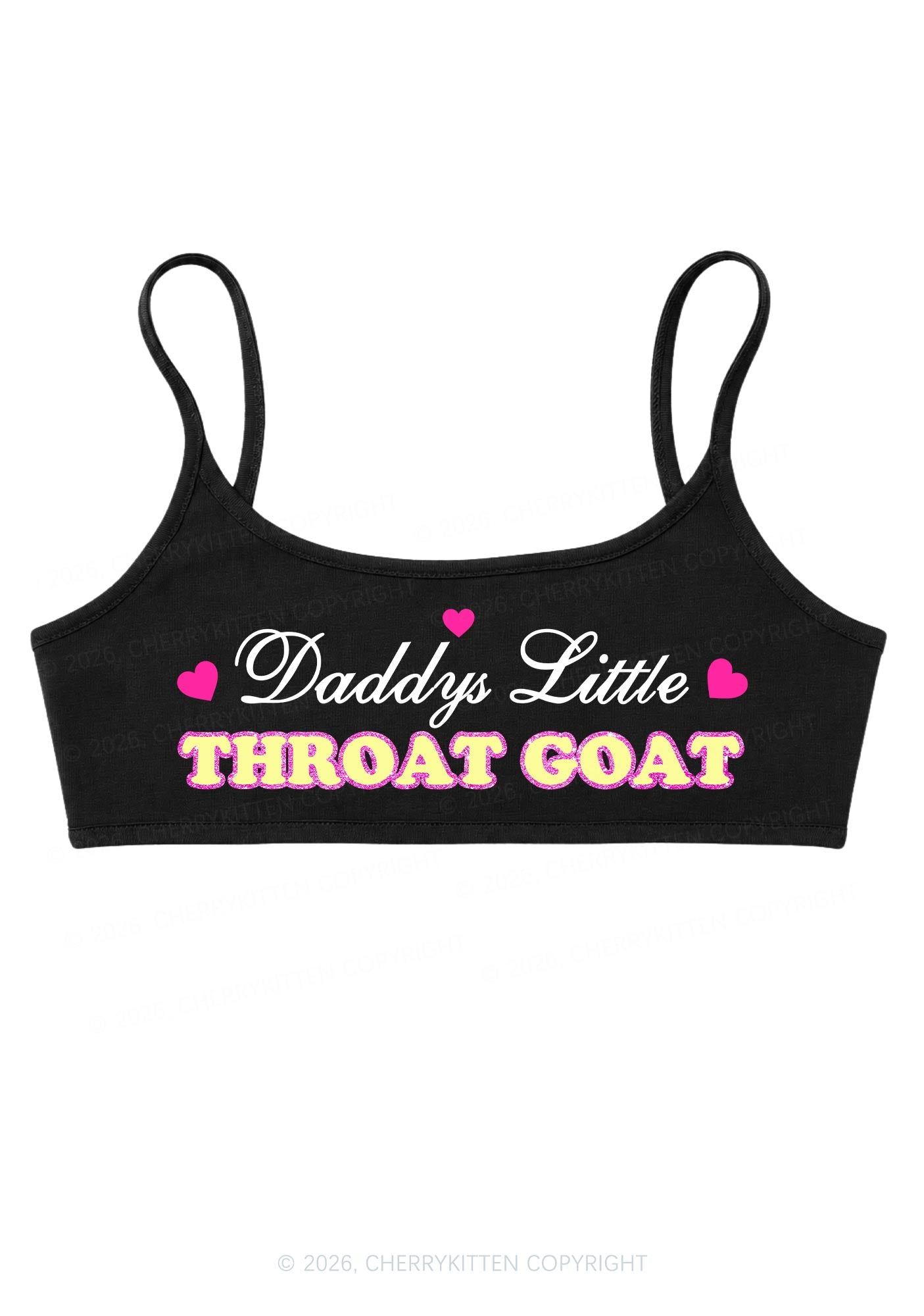 Daddys Little Throat Goat Y2K Super Crop Cami Cherrykitten