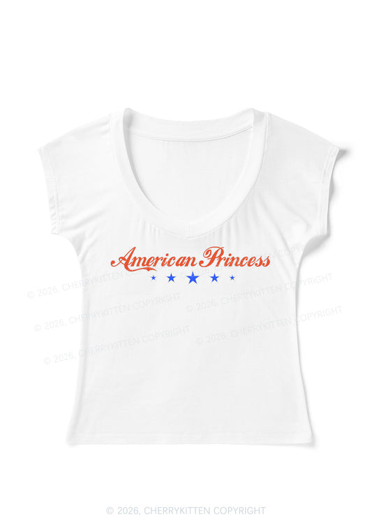 American Princess Y2K V Neck T Shirts Cherrykitten