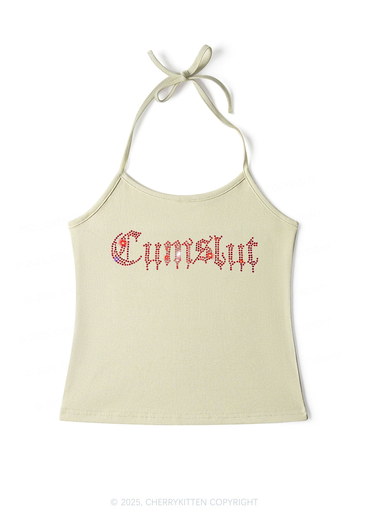 Rhinestone Cxmslxt Y2K Halter Neck Cami Cherrykitten