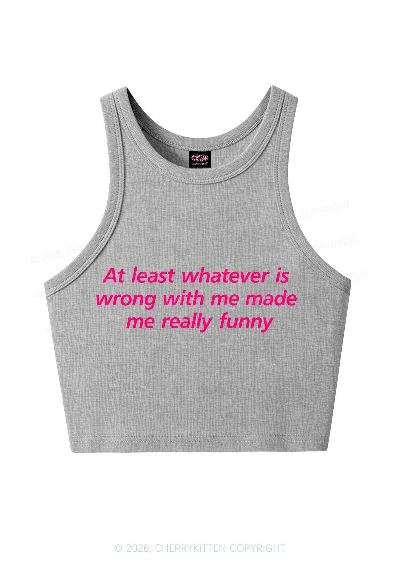 Whatever Is Wrong With Me Y2K Crop Tank Top Cherrykitten