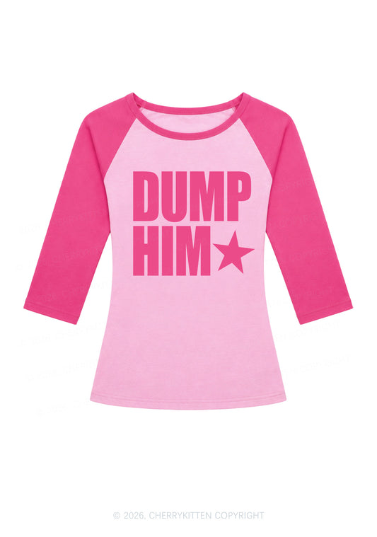 Dump Him Y2K Raglan Sleeve Crop Top Cherrykitten