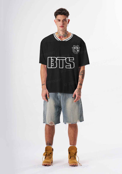 Black Kpop Boys Number Y2K Sport Jersey Shirts Cherrykitten