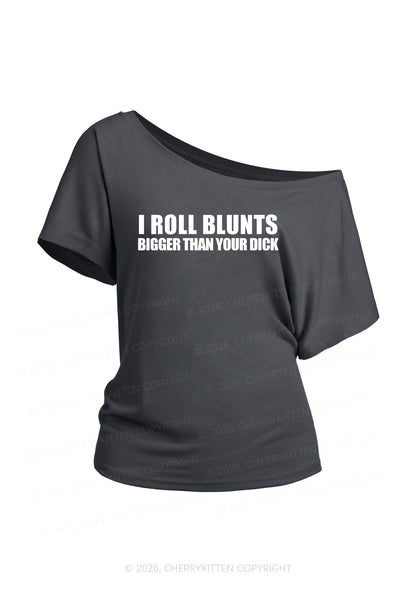 I Roll Blunts Y2K Off Shoulder Tee Cherrykitten