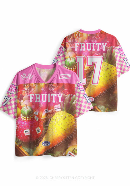 Pink Fruity Pride Y2K Sport Jersey Shirts Cherrykitten