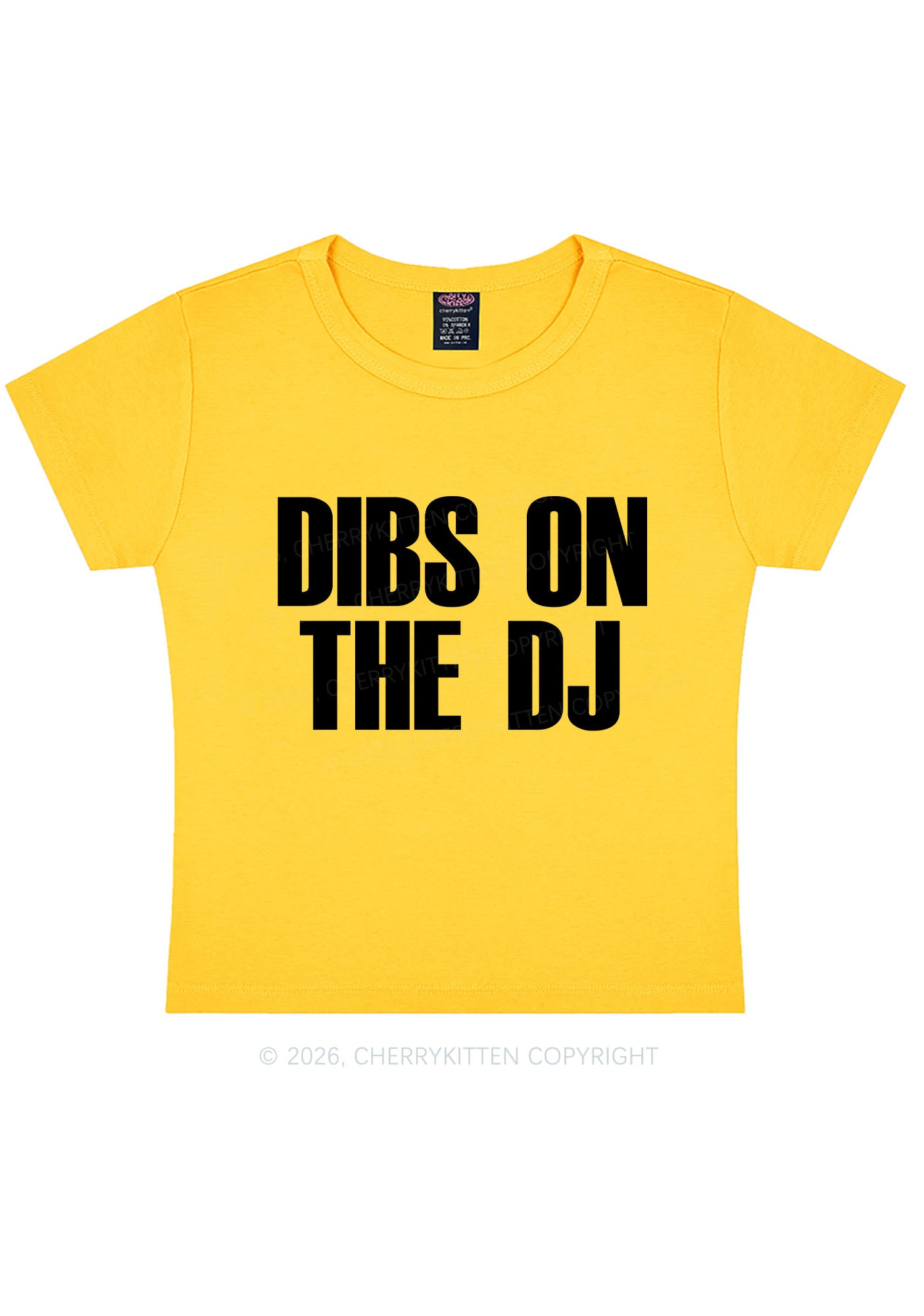 Dibs On The DJ Y2K Baby Tee Cherrykitten