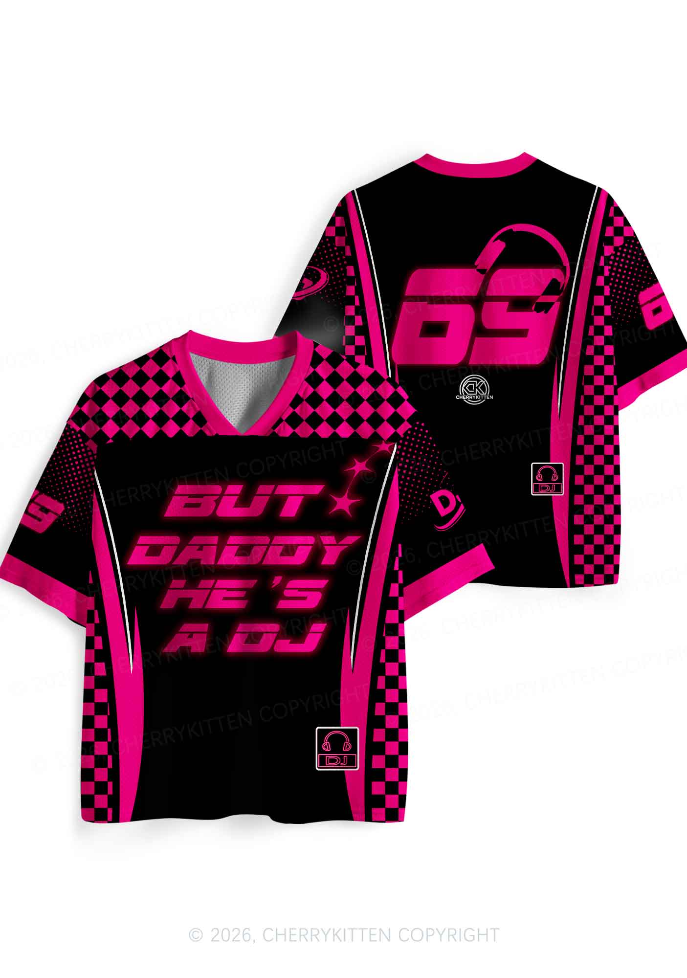 But Daddy He Is A DJ Y2K Sport Jersey Shirts Cherrykitten