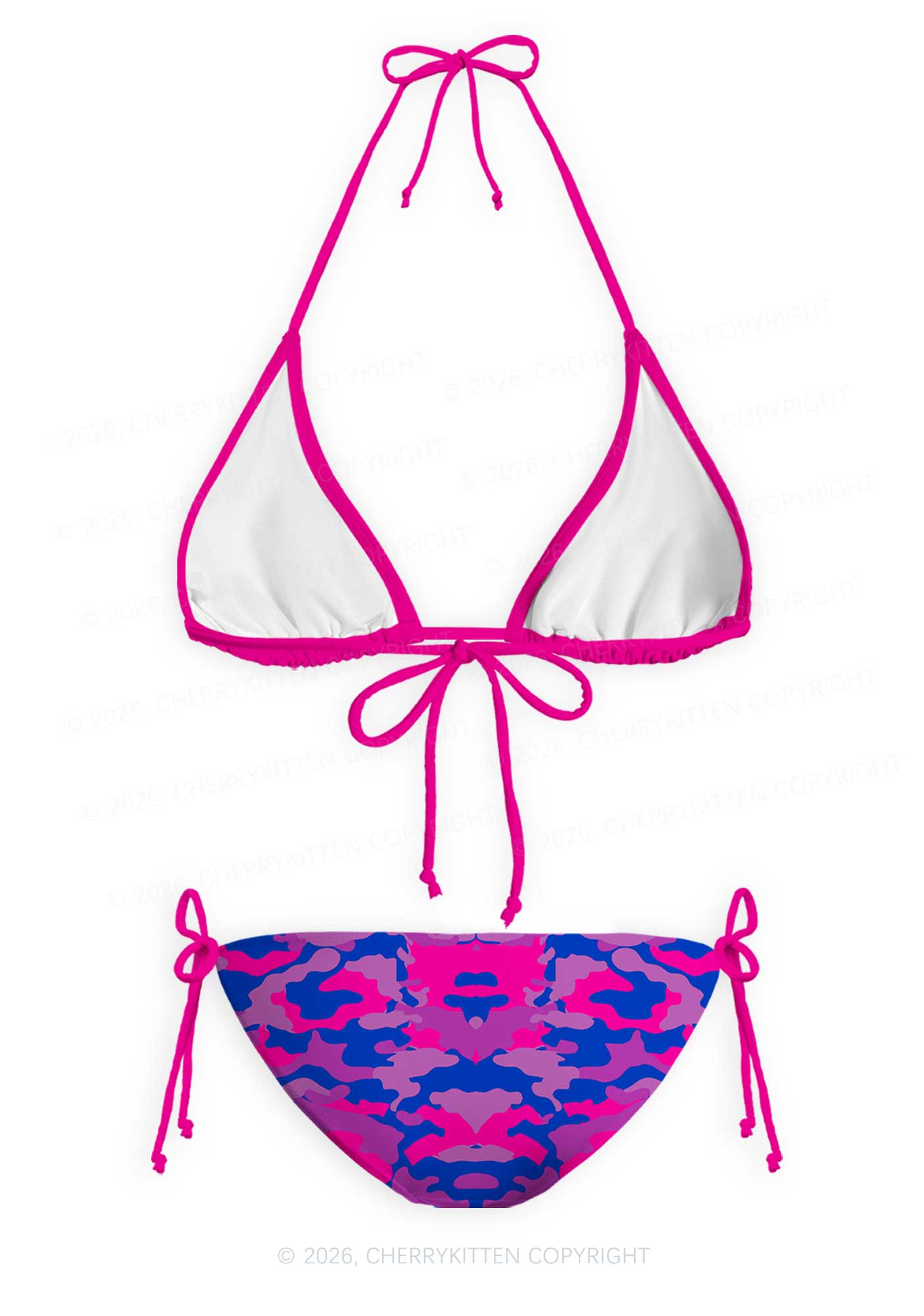 Bisexual Camouflage Pride Y2K Print Bikini Set Cherrykitten
