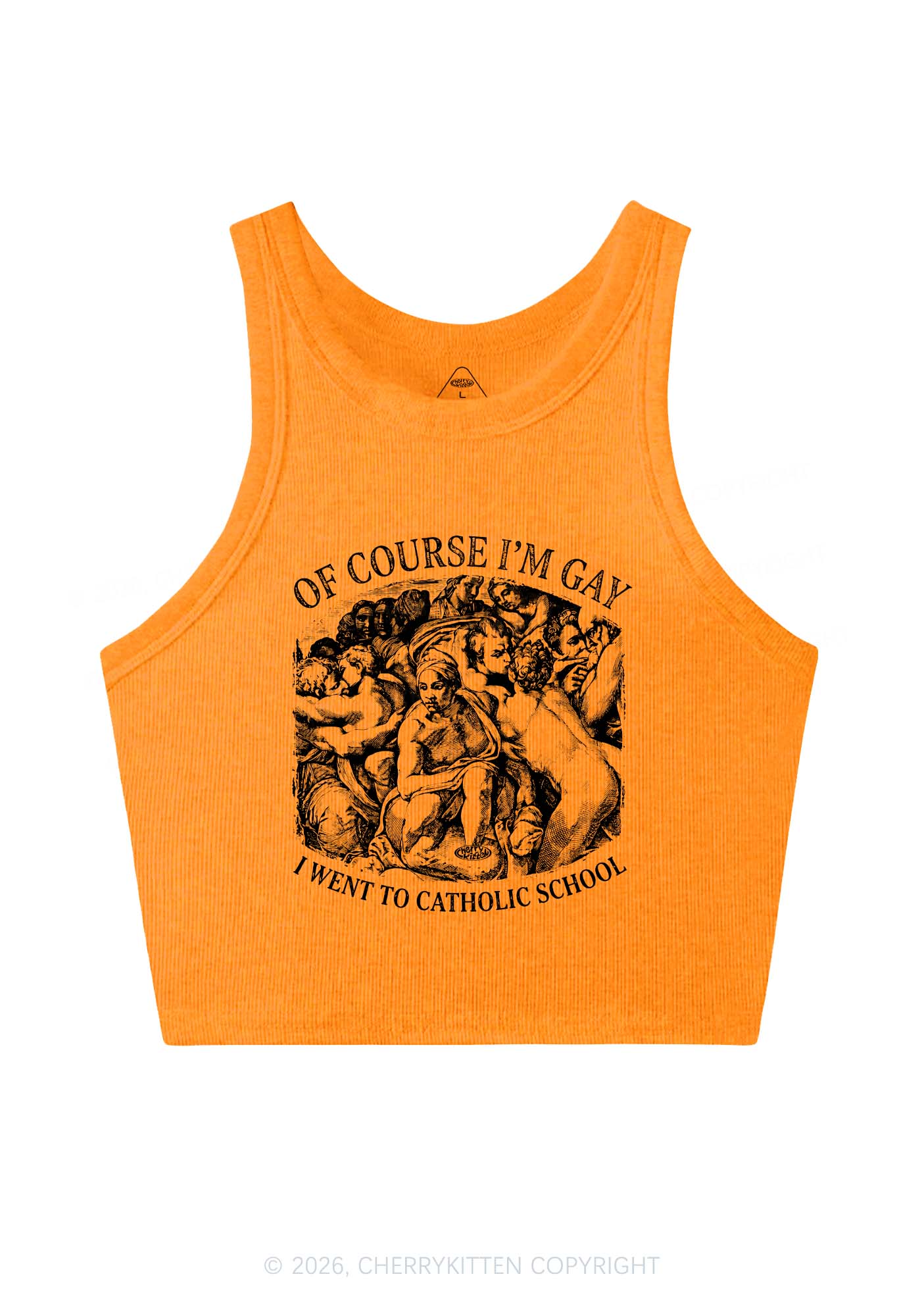 Of Course Im Gay l Pride Y2K Crop Tank Top Cherrykitten
