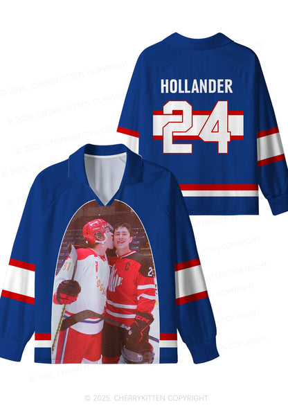 Blue Hockey Boys Kissing HR Y2K Long Sleeve Sport Jersey Shirts Cherrykitten