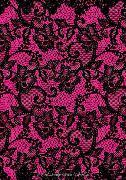 Pink Lace Flowers Y2K Print Mini Layered Skirt Cherrykitten