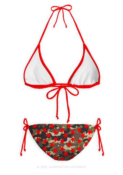 Choke Me Camouflage Y2K Print Bikini Set Cherrykitten