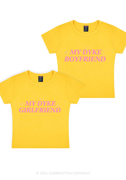 My Dyke BF GF Y2K Valentine's Day Baby Tee Cherrykitten