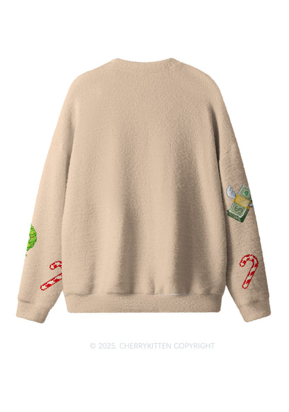 Light Bikini Santa Y2K Christmas Knit Sweatshirt Cherrykitten