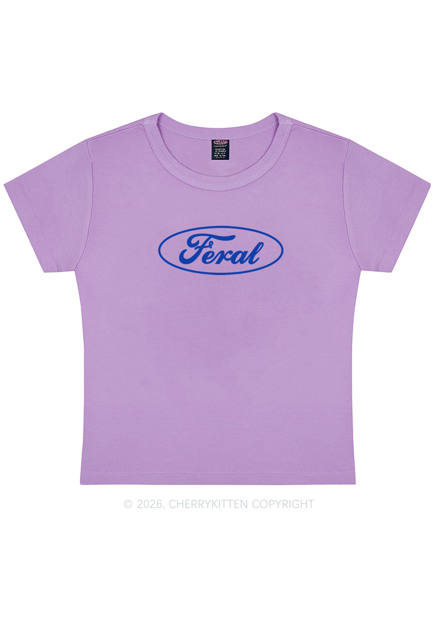 Blue Feral Y2K Baby Tee Cherrykitten