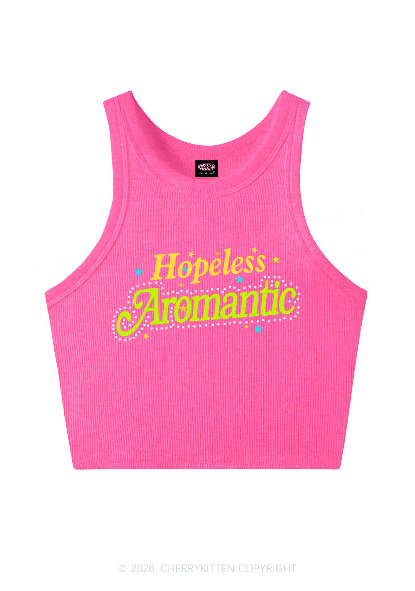 Hopeless Aromantic Pride Y2K Crop Tank Top Cherrykitten