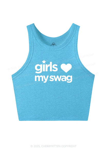 Girls Love My Swag Pride Y2K Crop Tank Top Cherrykitten
