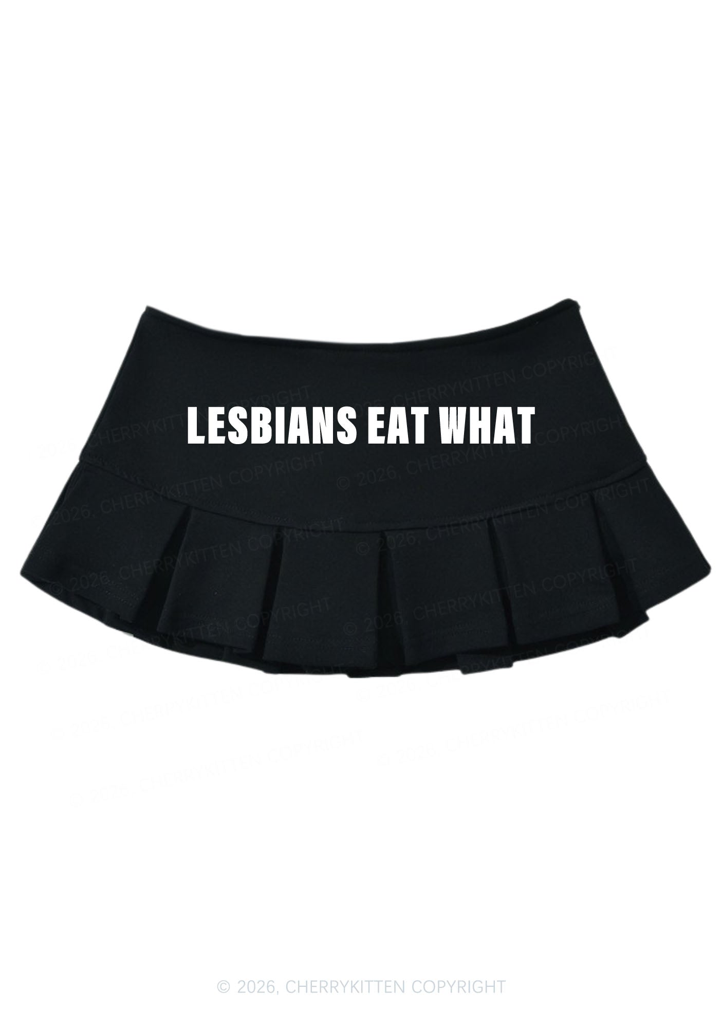 Lesbians Eat What Pride Y2K Mini Pleated Skirts Cherrykitten