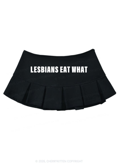 Lesbians Eat What Pride Y2K Mini Pleated Skirts Cherrykitten