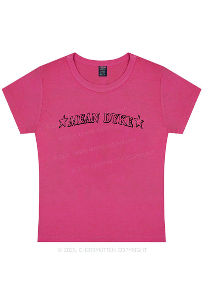 Mean Dyke Pride Y2K Baby Tee Cherrykitten