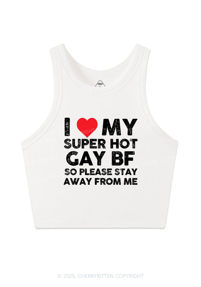 I Love My Hot BF Pride Y2K Crop Tank Top Cherrykitten