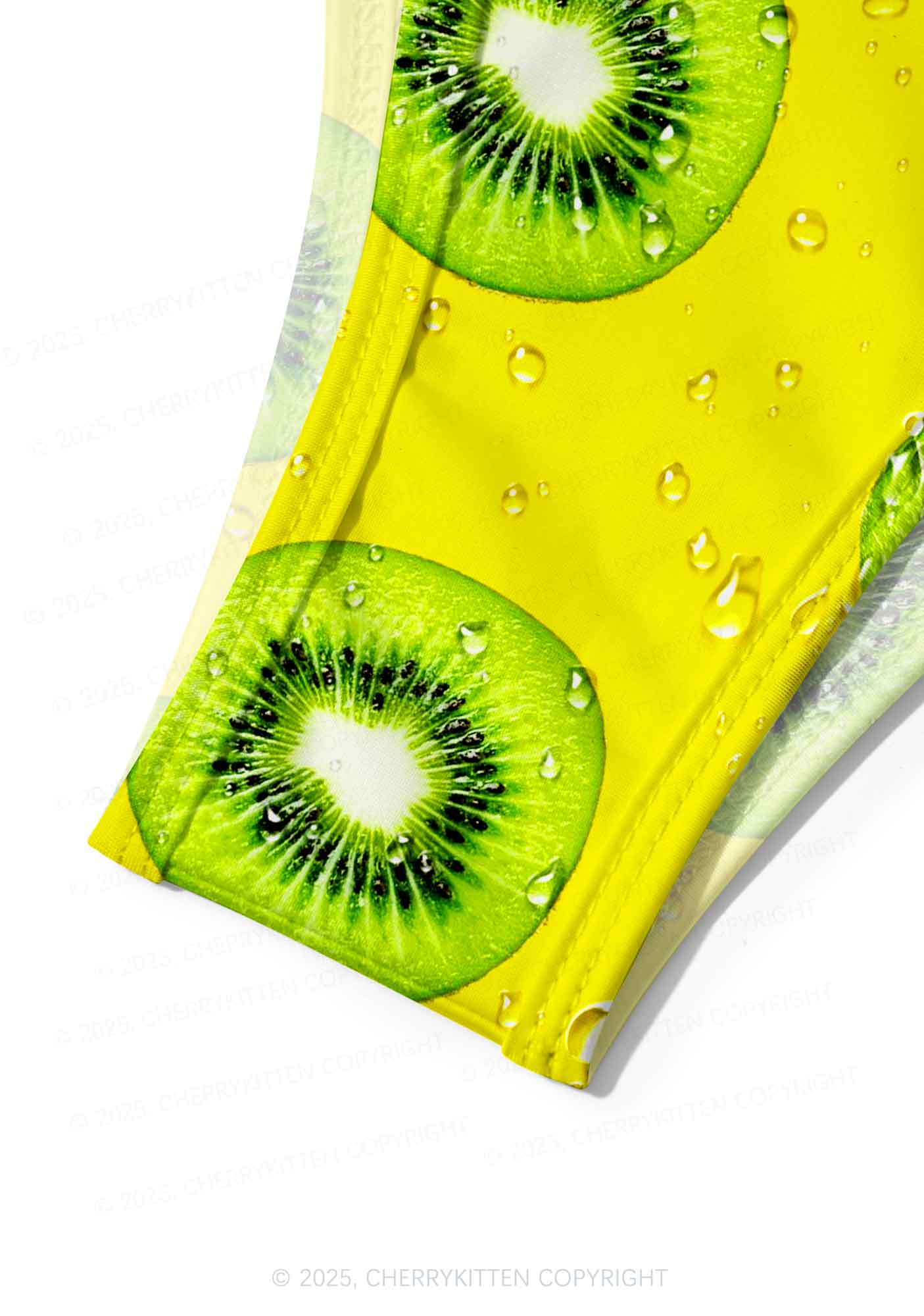 Yellow Kiwi Y2K Print Bikini Set Cherrykitten