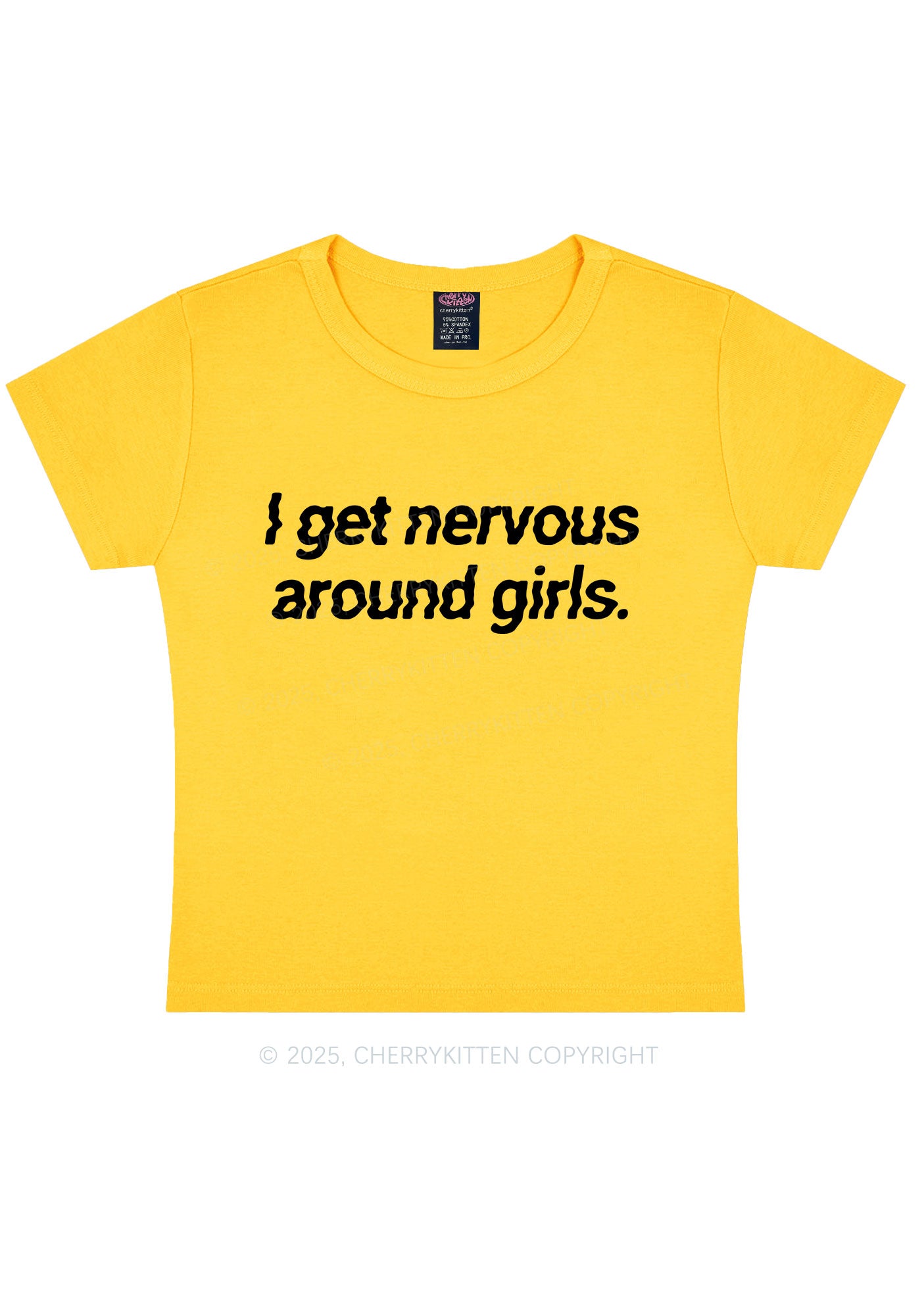 Get Nervous Around Girls Y2K Baby Tee Cherrykitten