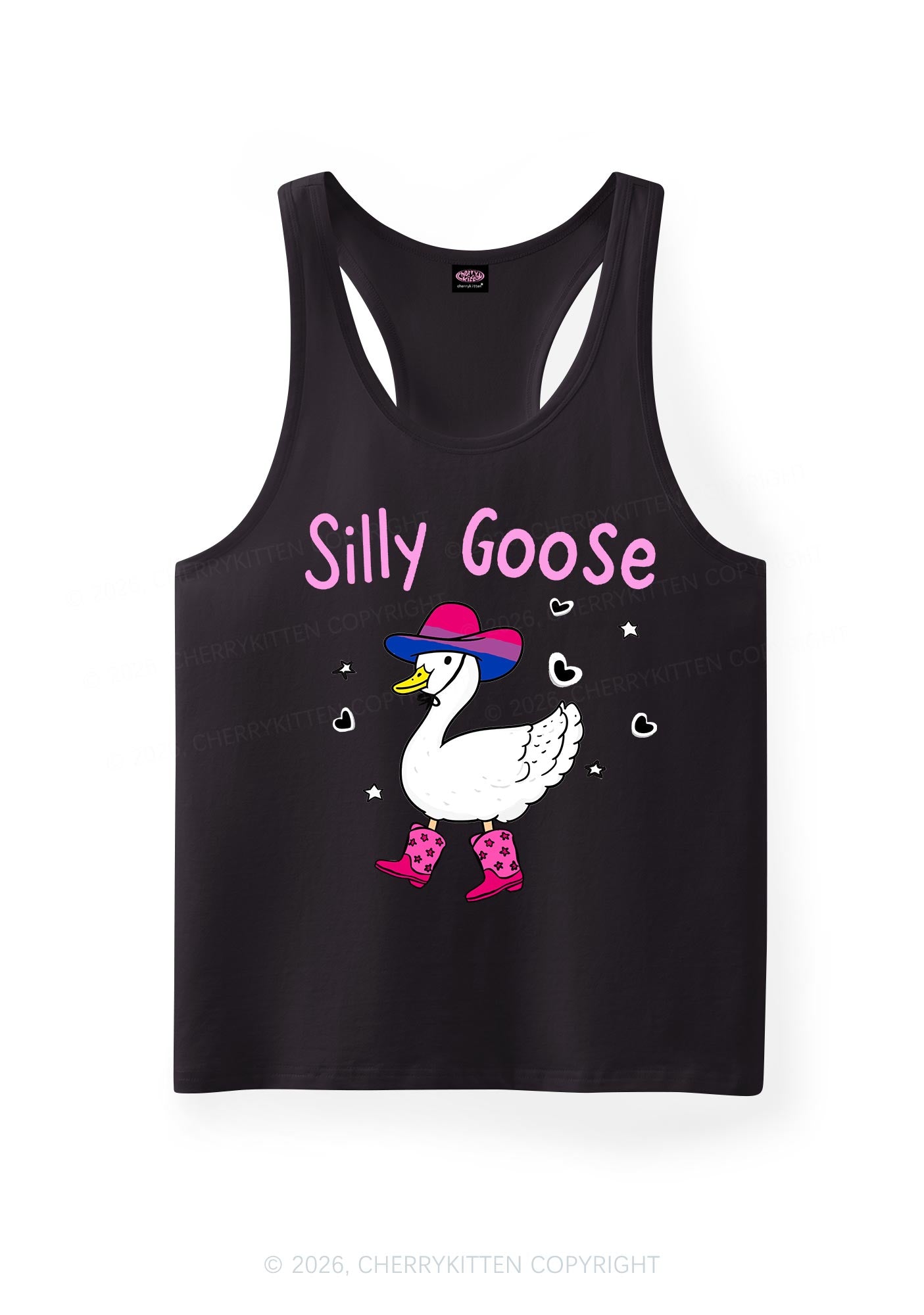 Silly Goose Bisexual Pride Y2K Men Racerback Tank Top Cherrykitten