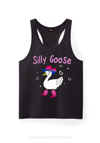 Silly Goose Bisexual Pride Y2K Men Racerback Tank Top Cherrykitten