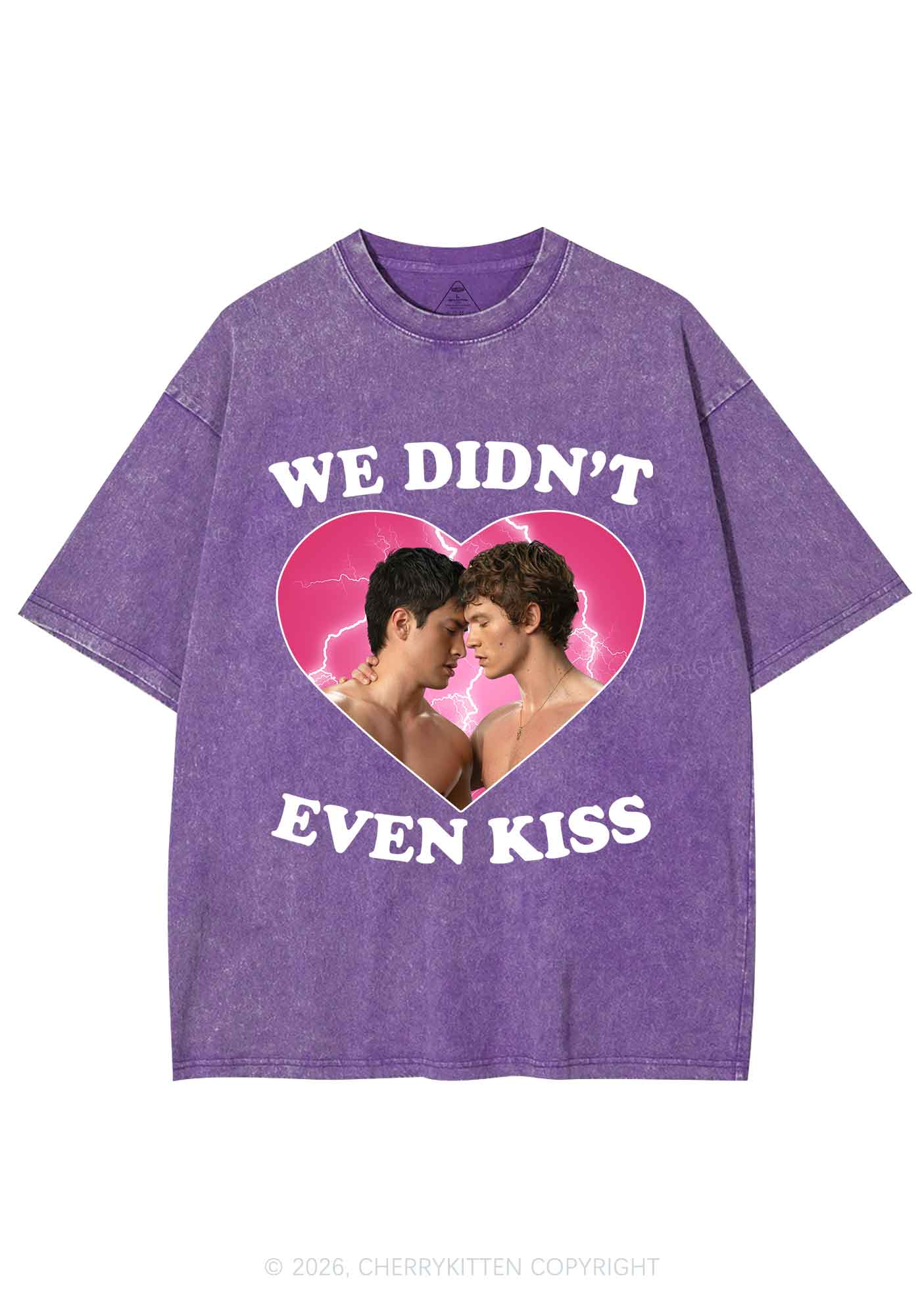 We Didnt Even Kiss Each Other HR Y2K Shirts Washed Tee Cherrykitten