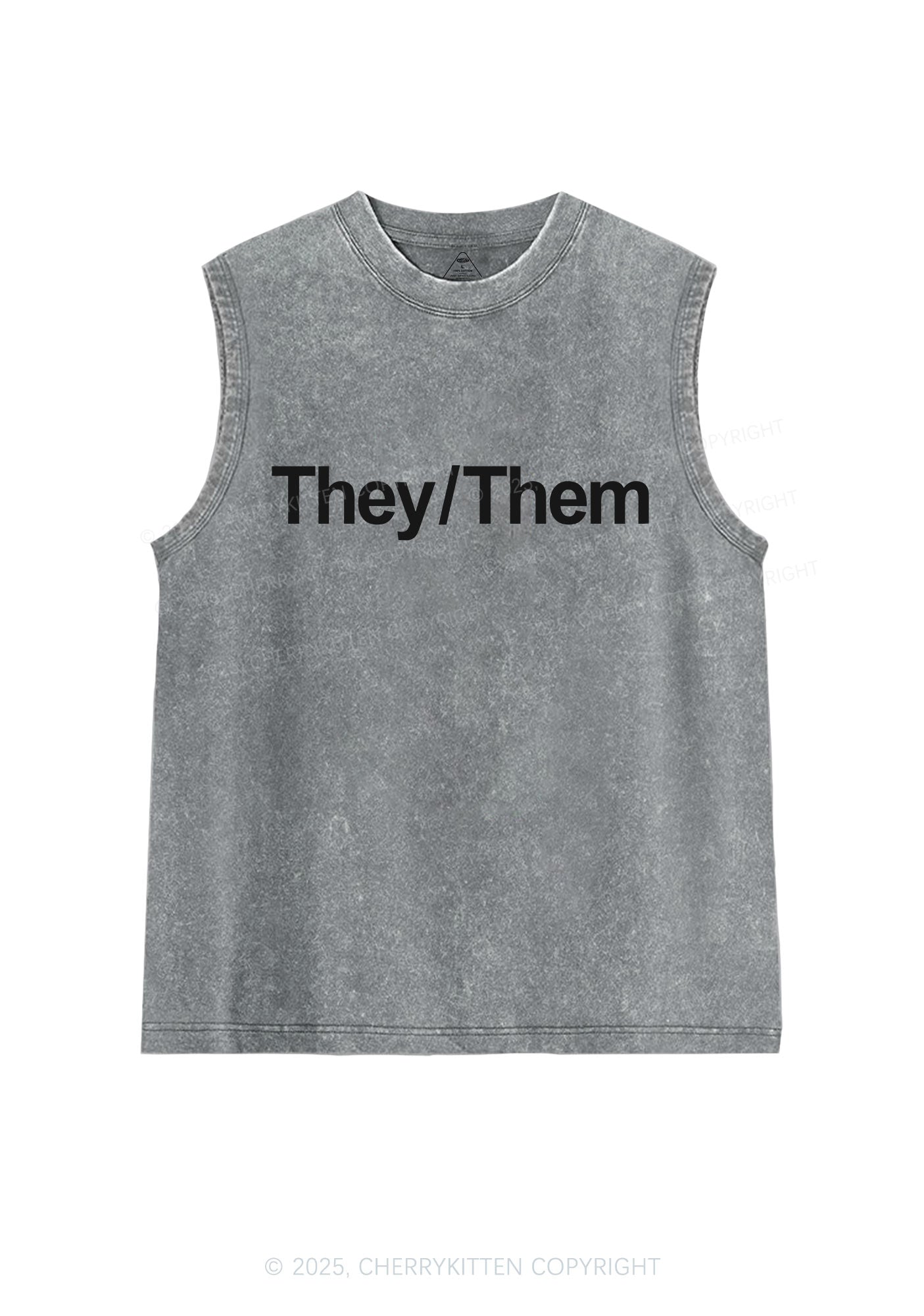 They Or Them Pride Y2K Washed Muscle Tank Cherrykitten
