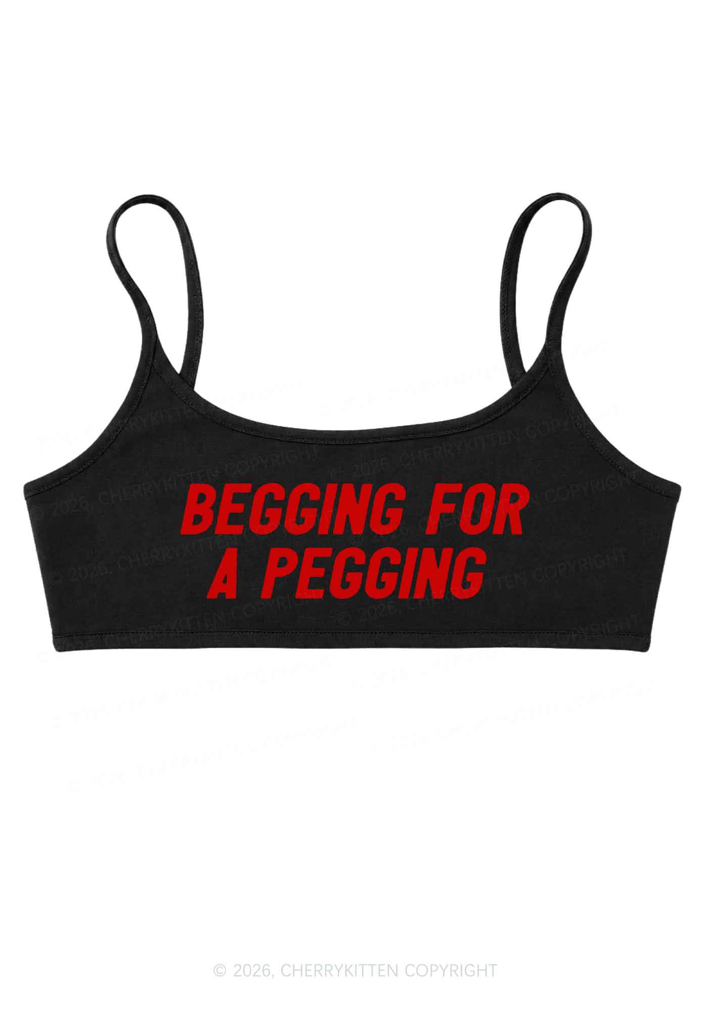 Begging For A Pegging Y2K Super Crop Cami Cherrykitten