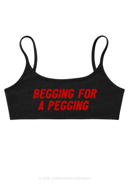 Begging For A Pegging Y2K Super Crop Cami Cherrykitten