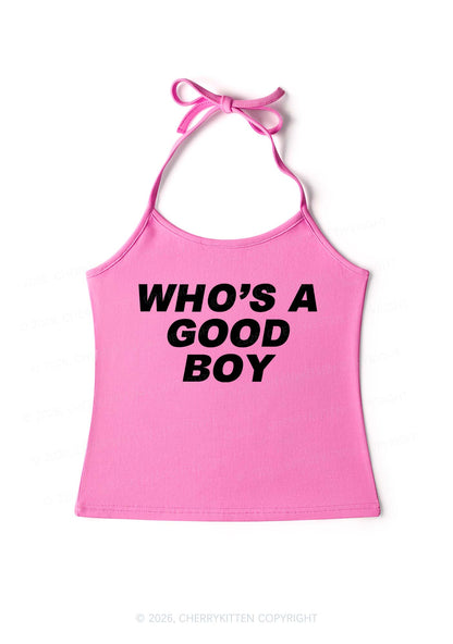 Whos Good Boy Y2K Halter Neck Cami Cherrykitten