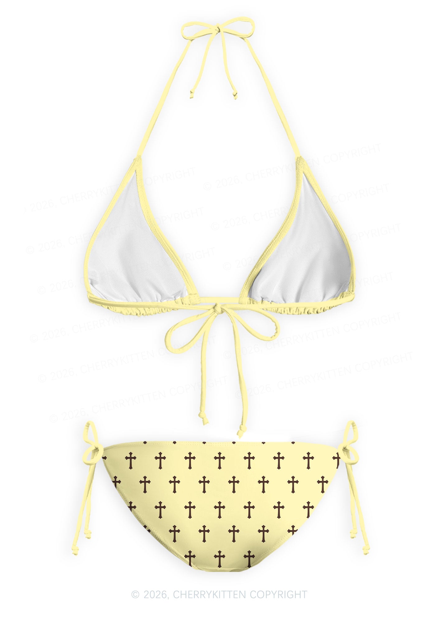 Cunting Season Cross Y2K Print Bikini Set Cherrykitten