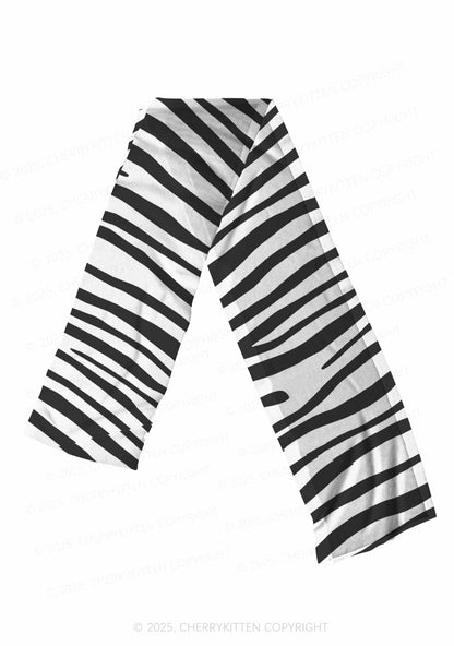 Zebra Pattern Y2K Mesh Slip Dress Cherrykitten