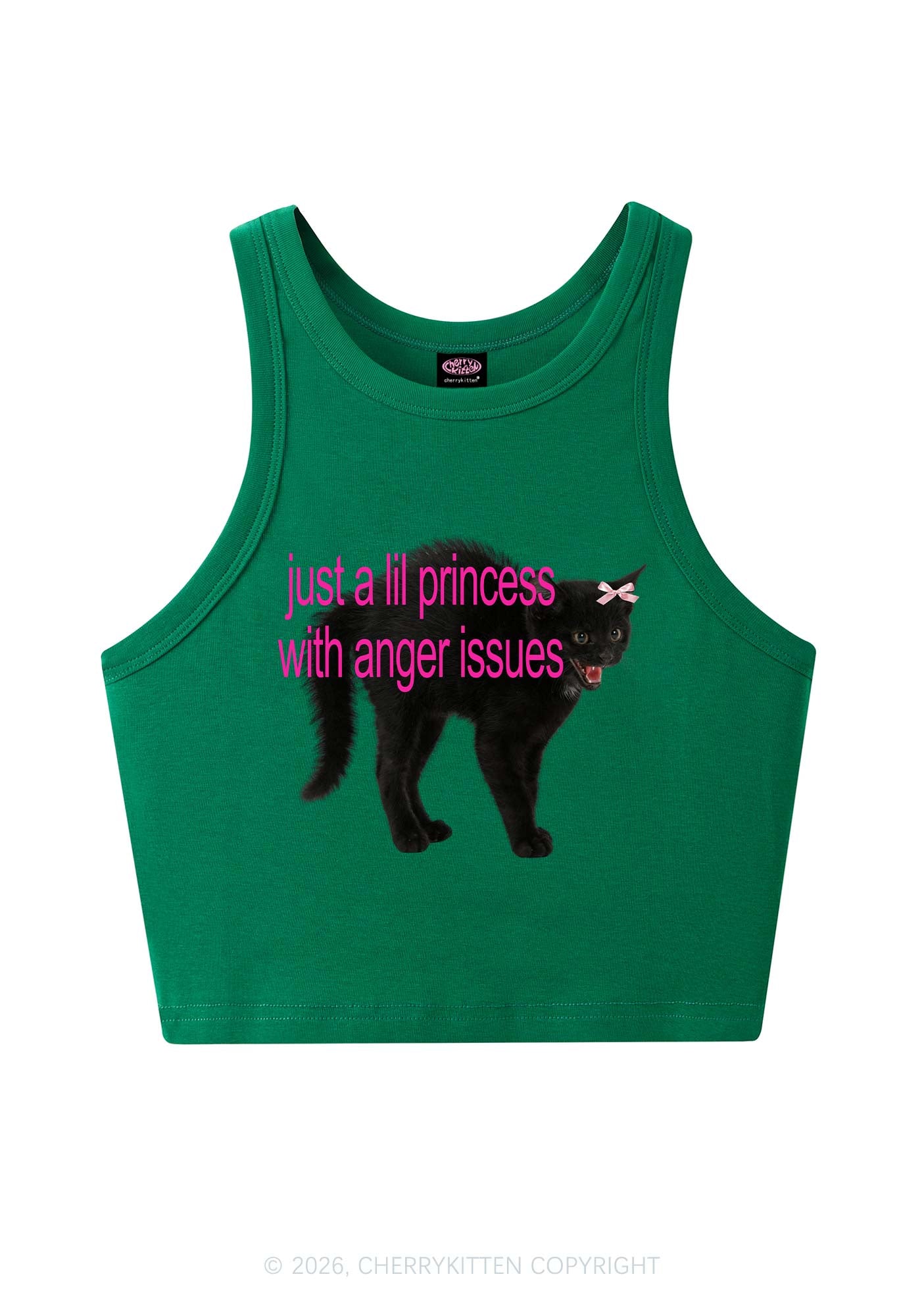 Just A Lil Princess Y2K Crop Tank Top Cherrykitten
