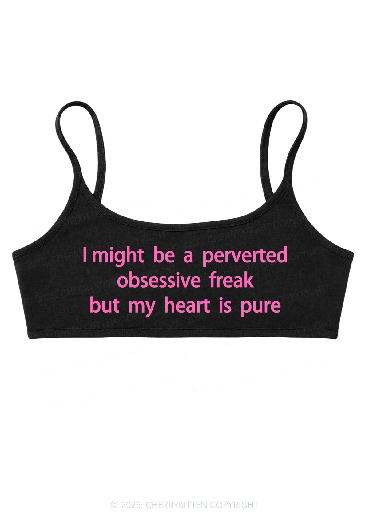 I Might Be A Perverted Obsessive Freak Y2K Super Crop Cami Cherrykitten