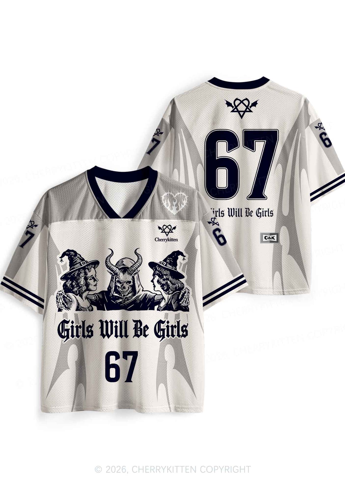 Halloween Girls Will Be Girls Y2K Sport Jersey Shirts Cherrykitten