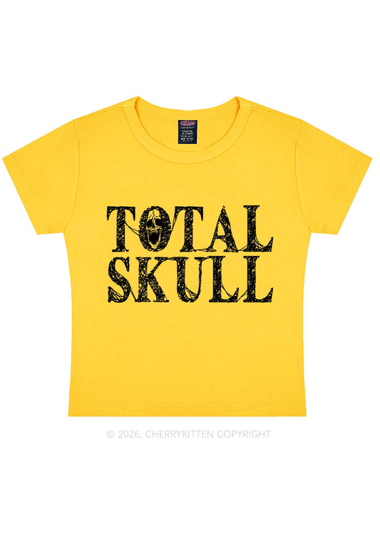 Halloween Total Skull Y2K Baby Tee Cherrykitten