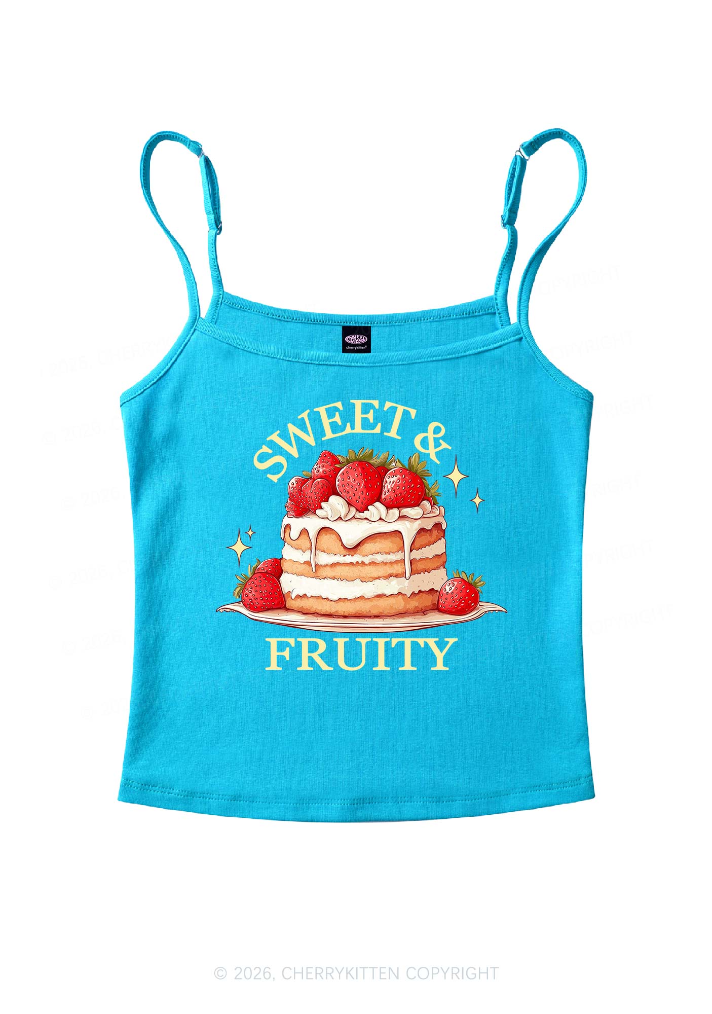 Sweet And Fruity Cake Pride Y2K Spaghetti Strap Cami Cherrykitten