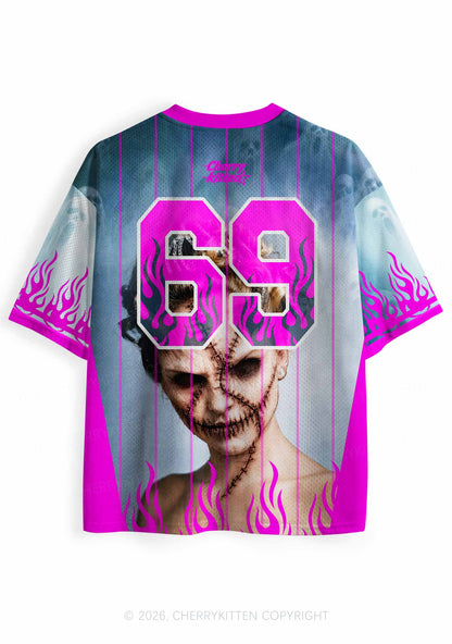 Halloween Scar Horned Demon Woman Y2K Sport Jersey Shirts Cherrykitten