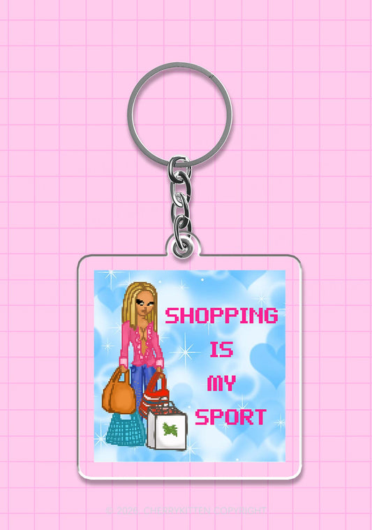 Shopping Is My Sport 1Pc Y2K Keychain Cherrykitten