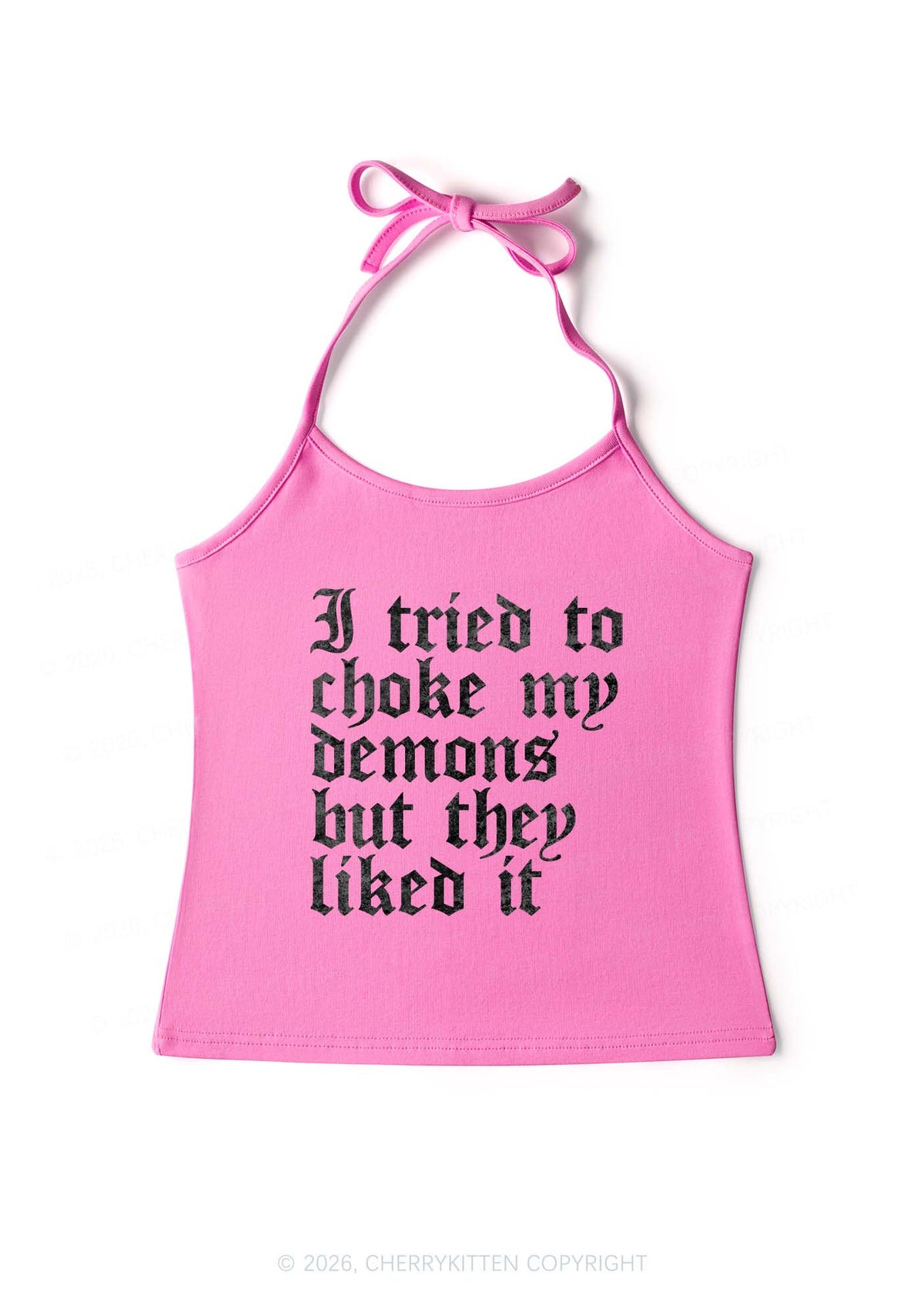 Halloween Choke Demons They Liked Y2K Halter Neck Cami Cherrykitten