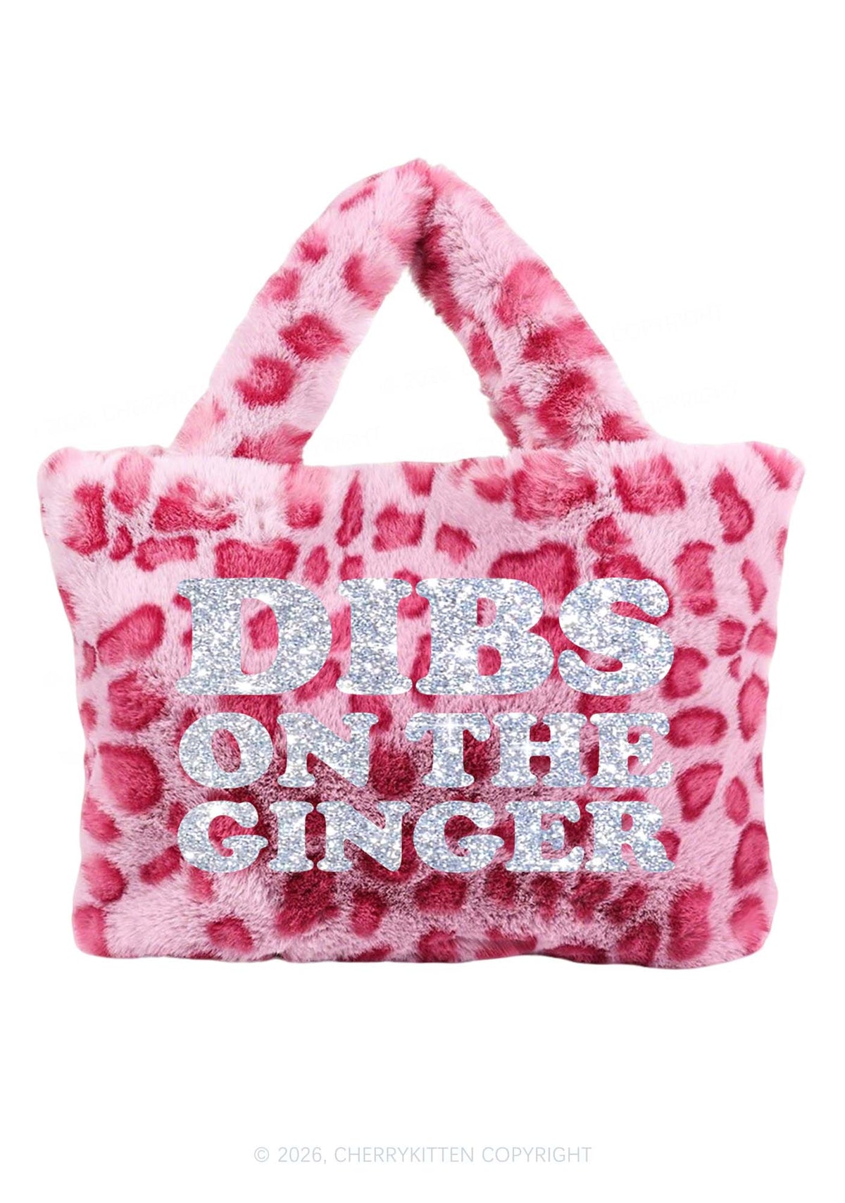 Glitter Dibs On The Ginger St Patricks Y2K Plush Leopard Handbag Cherrykitten