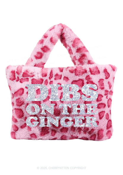 Glitter Dibs On The Ginger St Patricks Y2K Plush Leopard Handbag Cherrykitten