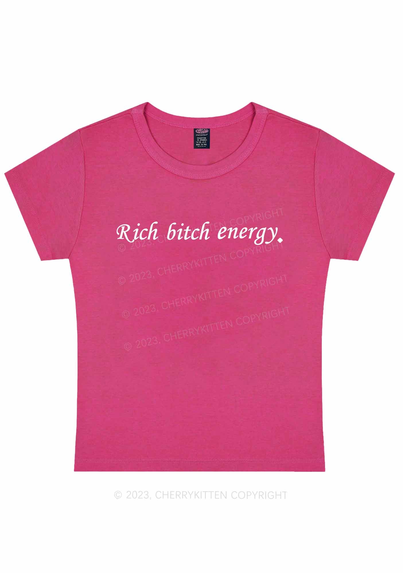 Rich Bxxch Energy Y2K Baby Tee Cherrykitten